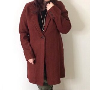 Rachel Zoe Single Button Cocoon Coat Wool